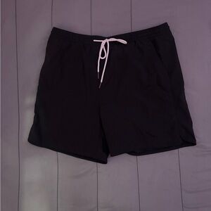 Black Shorts with White Drawstring